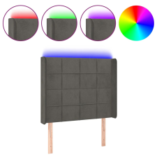 vidaXL sötétszürke bársony LED-es fejtámla 93x16x118/128 cm (3124085) ágy és ágykellék