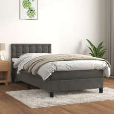 vidaXL sötétszürke bársony rugós ágy matraccal 100 x 200 cm ágy és ágykellék