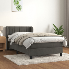 vidaXL sötétszürke bársony rugós ágy matraccal 100 x 200 cm ágy és ágykellék