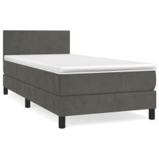 vidaXL sötétszürke bársony rugós ágy matraccal 100 x 200 cm (3141168) ágy és ágykellék