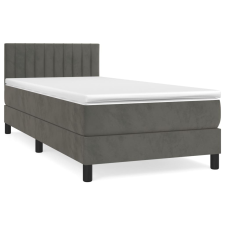 vidaXL sötétszürke bársony rugós ágy matraccal 100 x 200 cm (3141408) ágy és ágykellék