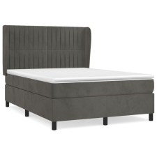 vidaXL sötétszürke bársony rugós ágy matraccal 140x190 cm (3129328) ágy és ágykellék