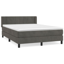 vidaXL sötétszürke bársony rugós ágy matraccal 140x190 cm (3130956) ágy és ágykellék
