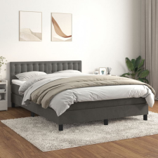 vidaXL sötétszürke bársony rugós ágy matraccal 140x200 cm ágy és ágykellék
