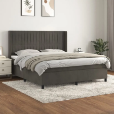 vidaXL sötétszürke bársony rugós ágy matraccal 160x200 cm ágy és ágykellék
