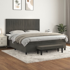 vidaXL sötétszürke bársony rugós ágy matraccal 160x200 cm ágy és ágykellék