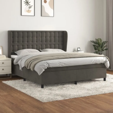 vidaXL sötétszürke bársony rugós ágy matraccal 180x200 cm ágy és ágykellék
