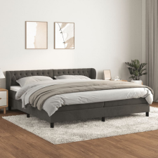 vidaXL sötétszürke bársony rugós ágy matraccal 200x200 cm ágy és ágykellék
