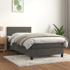 vidaXL sötétszürke bársony rugós ágy matraccal 80 x 200 cm ágy és ágykellék