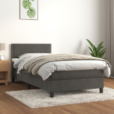 vidaXL sötétszürke bársony rugós ágy matraccal 80 x 200 cm ágy és ágykellék