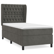 vidaXL sötétszürke bársony rugós ágy matraccal 80 x 200 cm (3129358) ágy és ágykellék