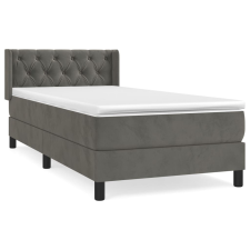 vidaXL sötétszürke bársony rugós ágy matraccal 80 x 200 cm (3131106) ágy és ágykellék