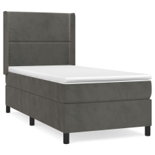 vidaXL sötétszürke bársony rugós ágy matraccal 80 x 200 cm (3132586) ágy és ágykellék