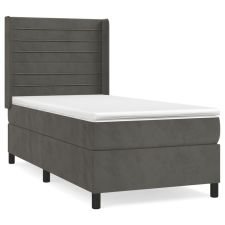vidaXL sötétszürke bársony rugós ágy matraccal 80 x 200 cm (3132706) ágy és ágykellék