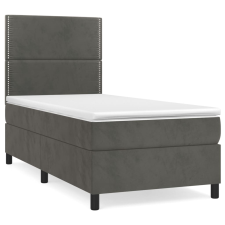 vidaXL sötétszürke bársony rugós ágy matraccal 80 x 200 cm (3142930) ágy és ágykellék
