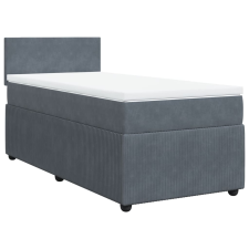 vidaXL sötétszürke bársony rugós ágy matraccal 80 x 200 cm (3287585) ágy és ágykellék