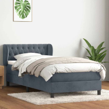 vidaXL sötétszürke bársony rugós ágy matraccal 80x220 cm ágy és ágykellék