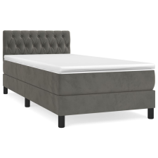 vidaXL sötétszürke bársony rugós ágy matraccal 90 x 200 cm (3141462) ágy és ágykellék