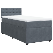 vidaXL sötétszürke bársony rugós ágy matraccal 90 x 200 cm (3287639) ágy és ágykellék