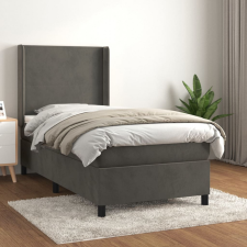 vidaXL sötétszürke bársony rugós ágy matraccal 90x190 cm ágy és ágykellék
