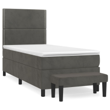 vidaXL sötétszürke bársony rugós ágy matraccal 90x190 cm (3137756) ágy és ágykellék