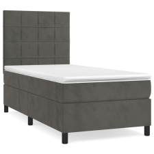 vidaXL sötétszürke bársony rugós ágy matraccal 90x190 cm (3142996) ágy és ágykellék