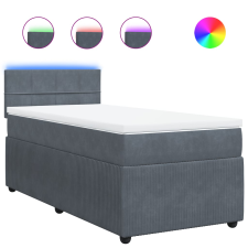 vidaXL sötétszürke bársony rugós ágy matraccal 90x190 cm (3289927) ágy és ágykellék