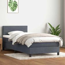 vidaXL sötétszürke bársony rugós ágy matraccal 90x220 cm ágy és ágykellék