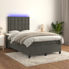 vidaXL sötétszürke bársony rugós és LED-es ágy matraccal 120x200 cm ágy és ágykellék