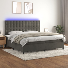 vidaXL sötétszürke bársony rugós és LED-es ágy matraccal 200x200 cm ágy és ágykellék