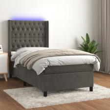 vidaXL sötétszürke bársony rugós és LED-es ágy matraccal 80 x 200 cm ágy és ágykellék