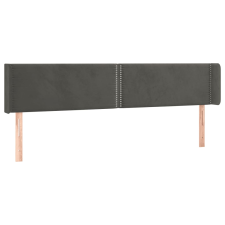 vidaXL sötétszürke bársony szárnyas fejtámla 163x16x78/88 cm (3118683) ágy és ágykellék
