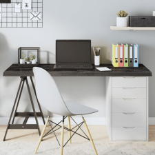 vidaXL sötétszürke kezelt tömör tölgyfa asztallap 140x50x4 cm bútor