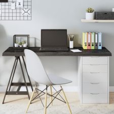 vidaXL sötétszürke kezelt tömör tölgyfa asztallap 140x60x4 cm bútor
