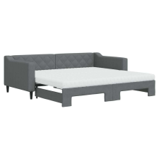 vidaXL Sötétszürke kihúzható szövet heverő matracokkal 90 x 190 cm ágy és ágykellék