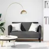 vidaXL sötétszürke kordbársony szövet loveseat kanapé 109 cm