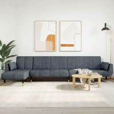 vidaXL sötétszürke L-alakú bársony kanapéágy 275x140x70 cm bútor