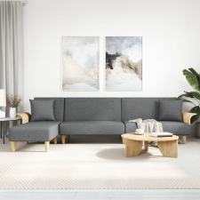 vidaXL sötétszürke L-alakú bársony kanapéágy 279x140x70 cm bútor