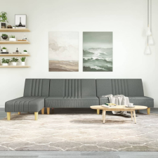 vidaXL sötétszürke L-alakú szövet kanapéágy 255x140x70 cm bútor