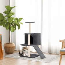 vidaXL sötétszürke macskabútor szizál kaparófával 82 cm macskabútor