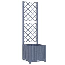 vidaXL sötétszürke PP rácsos kerti ültetőláda 40x40x136 cm (318249) kerti tárolás
