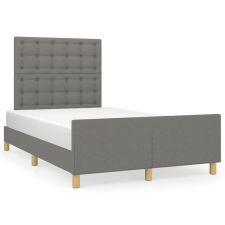 vidaXL sötétszürke szövet ágykeret fejtámlával 120 x 190 cm ágy és ágykellék