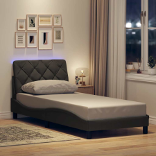 vidaXL sötétszürke szövet ágykeret LED-ekkel matrac nélkül 90x190 cm ágy és ágykellék