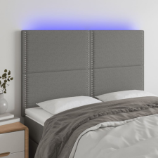 vidaXL sötétszürke szövet LED-es fejtámla 144x5x118/128 cm ágy és ágykellék