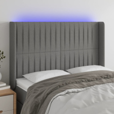 vidaXL sötétszürke szövet LED-es fejtámla 147x16x118/128 cm ágy és ágykellék