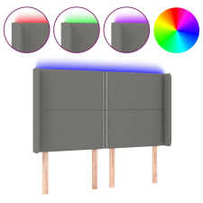 vidaXL sötétszürke szövet LED-es fejtámla 147x16x118/128 cm (3123907) ágy és ágykellék