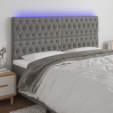 vidaXL sötétszürke szövet LED-es fejtámla 200x7x118/128 cm ágy és ágykellék
