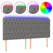 vidaXL sötétszürke szövet LED-es fejtámla 200x7x118/128 cm (3122783) ágy és ágykellék
