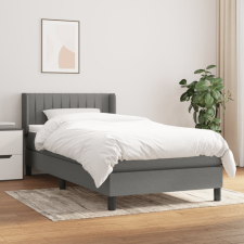 vidaXL sötétszürke szövet rugós ágy matraccal 100 x 200 cm ágy és ágykellék