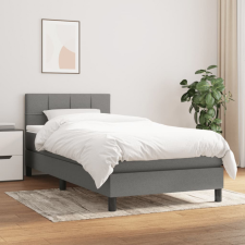 vidaXL Sötétszürke szövet rugós ágy matraccal 100 x 200 cm bútor